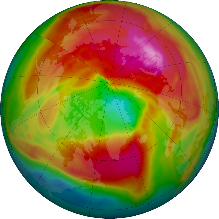 Arctic ozone map for 24 February 2018